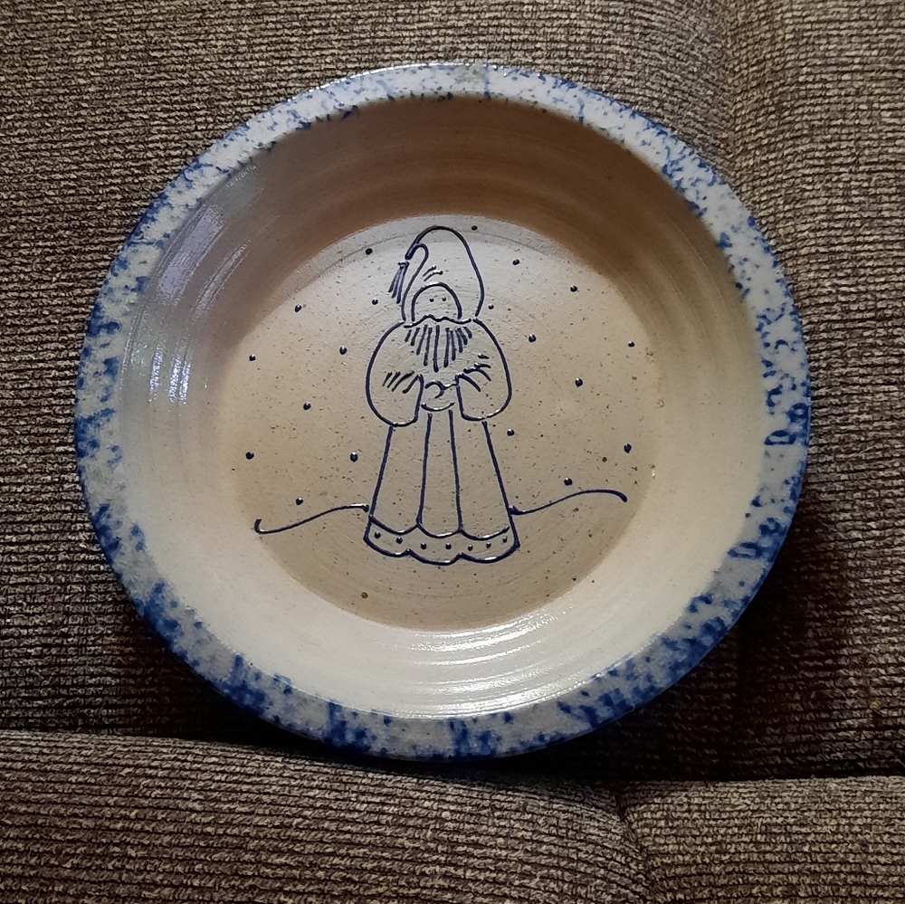 Eldreth Pottery Santa Christmas 1991 Pie Plate